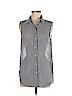 H&M 100% Polyester Blue Sleeveless Blouse Size 6 - photo 1