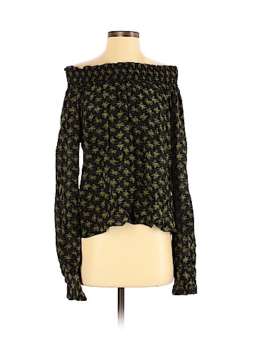 Gold Hawk Long Sleeve Silk Top (view 1)