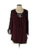 Daniel Rainn 100% Polyester Burgundy 3/4 Sleeve Blouse Size S - photo 1