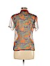 Antik Batik 100% Silk Orange Short Sleeve Silk Top Size M - photo 2