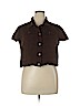 Ashley Stewart Brown Short Sleeve Button-Down Shirt Size 1X - photo 1