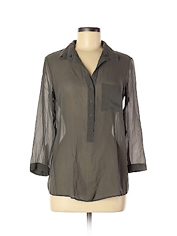 Helmut Lang 3/4 Sleeve Silk Top (view 1)