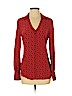 Tory Burch 100% Silk Red Long Sleeve Silk Top Size 2 - photo 1
