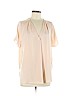 H&M 100% Polyester Tan Short Sleeve Blouse Size 12 - photo 1