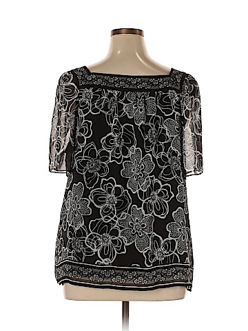 JM Collection Short Sleeve Blouse (view 2)