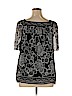 JM Collection 100% Polyester Black Short Sleeve Blouse Size 16 - photo 2