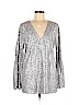 MICHAEL Michael Kors Silver Long Sleeve Top Size M - photo 1