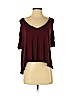 Free People Burgundy Short Sleeve Top Size S - photo 1