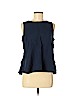 Ann Taylor LOFT 100% Polyester Blue Sleeveless Blouse Size M - photo 1