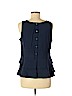 Ann Taylor LOFT 100% Polyester Blue Sleeveless Blouse Size M - photo 2