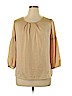 Talbots 100% Polyester Gold 3/4 Sleeve Blouse Size 14 - photo 1