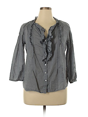 Talbots 3/4 Sleeve Button-Down Shirt (view 1)