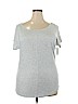 Peace & Pearls Gray Short Sleeve Top Size XL - photo 1