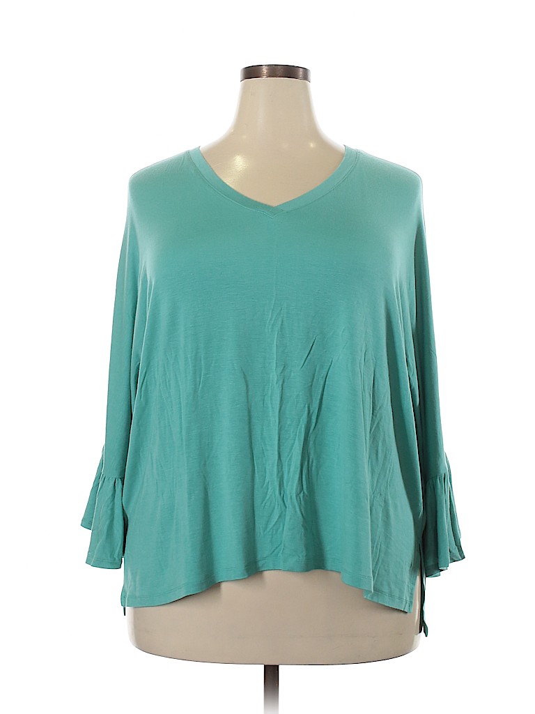 Sejour Green Long Sleeve Top Size 1X - photo 1
