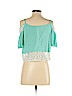 Freebird 100% Rayon Teal Short Sleeve Blouse Size S - photo 2