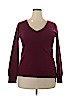 Caslon 100% Cotton Burgundy Pullover Sweater Size XL - photo 1