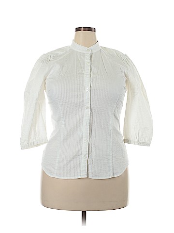 Apostrophe 3/4 Sleeve Button-Down Shirt (view 1)