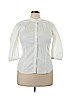 Apostrophe White 3/4 Sleeve Button-Down Shirt Size XL - photo 1
