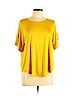 Ann Taylor LOFT 100% Rayon Yellow Short Sleeve Top Size L (petite) - photo 1