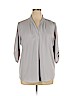 Calvin Klein Gray 3/4 Sleeve Blouse Size XL - photo 1