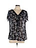 Torrid 100% Polyester Black Short Sleeve Blouse Size Lg Plus (0) - photo 1