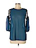 Topshop 100% Polyester Blue 3/4 Sleeve Blouse Size 6 - photo 1