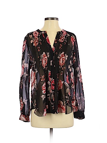 Joie Long Sleeve Silk Top (view 1)