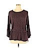 Bobeau Brown Long Sleeve Top Size XL - photo 1
