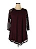 Cato 100% Polyester Burgundy 3/4 Sleeve Blouse Size 14 - 16 - photo 1