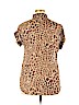 No Boundaries 100% Polyester Brown Short Sleeve Blouse Size XL - photo 2