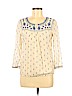 Lucky Brand 100% Cotton Ivory Long Sleeve Blouse Size S - photo 1