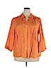 Talbots 100% Linen Orange 3/4 Sleeve Button-Down Shirt Size 18 - photo 1