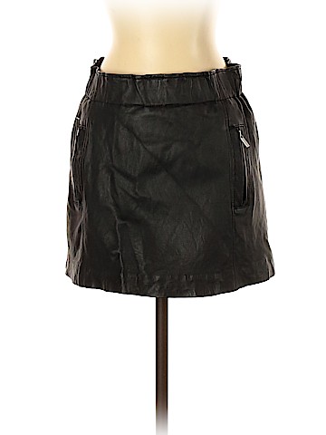 Aqua Leather Skirt (view 1)