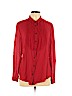 Burberry Red Long Sleeve Silk Top Size 12 - photo 1