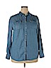 A New Day 100% Lyocell Blue Long Sleeve Button-Down Shirt Size XXL - photo 1