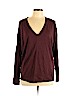 RACHEL Rachel Roy 100% Cotton Burgundy Long Sleeve Top Size L - photo 1