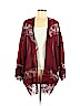 Lush 100% Polyester Burgundy Kimono Size Med - Lg - photo 1