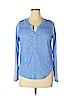 Bongo 100% Polyester Blue Long Sleeve Blouse Size XL - photo 1