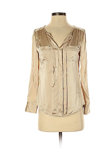 White House Black Market Long Sleeve Silk Top (view 1)