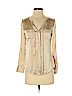 White House Black Market Tan Long Sleeve Silk Top Size 2 (petite) - photo 1