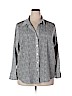 Apt. 9 100% Polyester Black Long Sleeve Button-Down Shirt Size 2X - photo 1