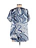 MICHAEL Michael Kors 100% Polyester Blue Short Sleeve Blouse Size M - photo 2