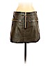 Michelle Mason 100% Lambskin Green Leather Skirt Size 2 - photo 2