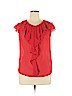 H&M 100% Polyester Red Short Sleeve Blouse Size 12 - photo 1