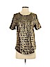 Equipment 100% Polyester Gold Short Sleeve Blouse Size S - photo 1