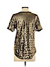 Equipment 100% Polyester Gold Short Sleeve Blouse Size S - photo 2