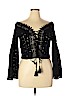 Surf Gypsy 100% Cotton Black 3/4 Sleeve Blouse Size L - photo 1