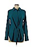 INC International Concepts 100% Polyester Teal Long Sleeve Blouse Size M - photo 1
