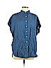 J. McLaughlin Blue Short Sleeve Button-Down Shirt Size M - photo 1