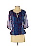 Express 100% Polyester Blue Short Sleeve Blouse Size S (petite) - photo 1